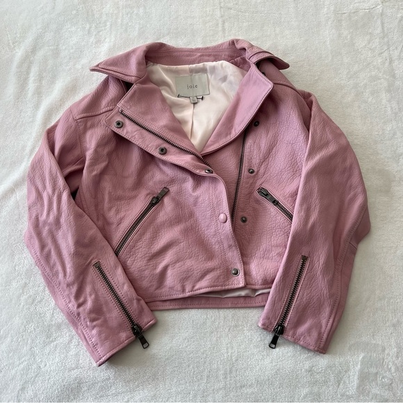 JOIE Akirako Leather Moto Jacket In Fleur D-isle - Picture 7 of 13